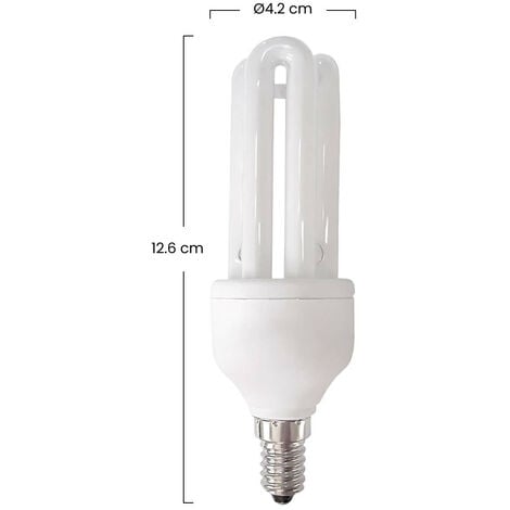 Lot de 3 ampoules CFL à économie d'énergie 3U E14 11W 605lm 2700K 7hSevenOn