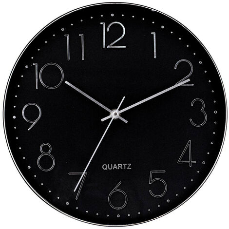 BLACK Horloge murale noir P 3,6 cm - Ø 30 cm