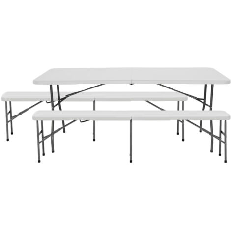 Set de table pliante avec 2 bancs, 180cm