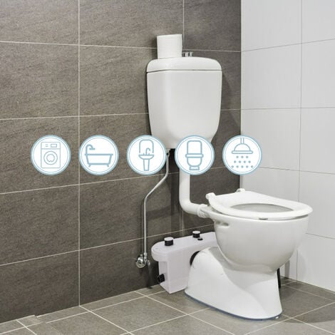TolleTour WC-Hebeanlage 600 Watt Kleinhebeanlage für WC, Dusche, Waschbecken  Fäkalienpumpe Haushaltspumpe