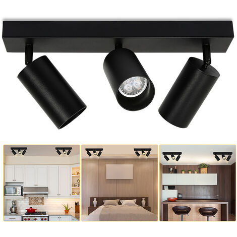 LED Einbaustrahler Set Decken Spots 230V GU10 4W 120° NOBLE rund Schwarz main image 1