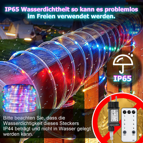 TolleTour 20M LED Lichterschlauch LED Lichterkette 8 Modi IP65 Wasserdicht  Lichtschlauch Außen Garten Party Weihnachten Deko
