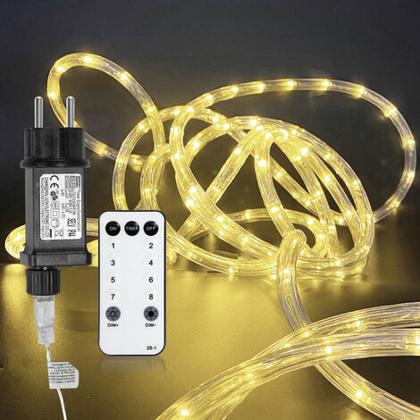 LED Lichterschlauch 20m Mit 200 LEDs – Warmweiß, Dimmbar, 8 Modi, Timer, IP65, Fernbedienung, Für Garten &