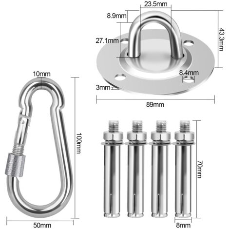 Schwerlast Deckenhaken Edelstahl - 450kg Für Schaukeln & Fitness