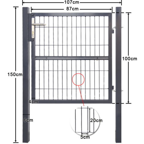Emmtore Gartentor 415x175cm - Verzinktes Stahltor Mit Schloss & Schlüssel