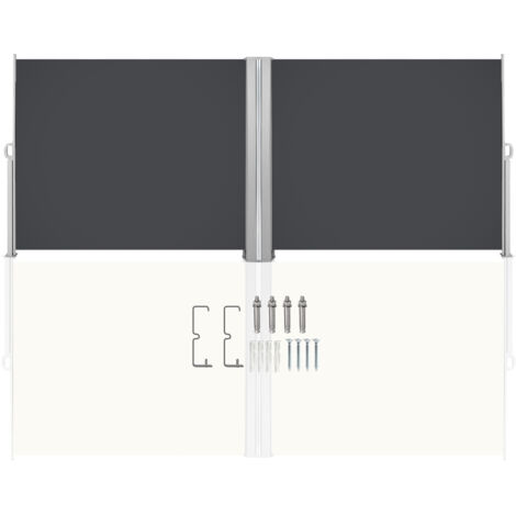 Produktbild von Seitenmarkise Für Balkon & Terrasse – Doppelt Ausziehbar, Wind- & Sichtschutz, Creme, 120x1000 Cm