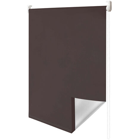 Verdunklungsrollo ohne Bohren. Thermorollo Klemmfix Fensterrollo Seitenzugrollo Sichtschutz und Sonnenchutz. Klemmrollo für Fenster & Tür..Braun 40x 160 cm