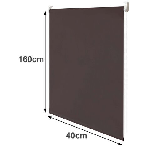 Verdunklungsrollo ohne Bohren. Thermorollo Klemmfix Fensterrollo Seitenzugrollo Sichtschutz und Sonnenchutz. Klemmrollo für Fenster & Tür..Braun 40x 160 cm