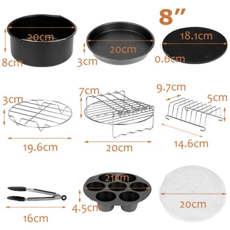 Alipis Heißluftfritteuse Backformen Set - Runde Kuchenform & Zubehör Aus Edelstahl