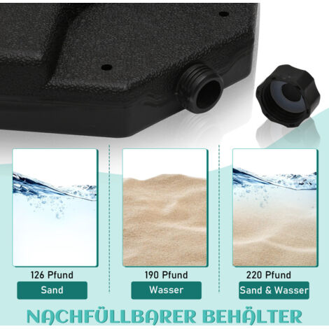 Gewichtssäcke Für Sonnenschirme - Befüllbar Mit Wasser Bis 7kg, 45cm Durchmesser