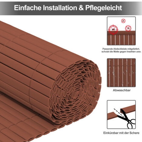 Balkon-Sichtschutz Aus HDPE – 165x1750 Cm, Beige, UV-beständig, Ohne Bohren Montierbar