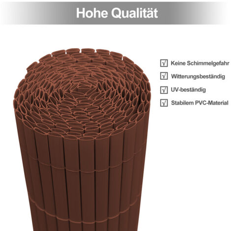 Balkonverkleidung Aus HDPE – UV-Schutz, 190x600 Cm, Braun, Ohne Bohren, Sichtschutz Für Balkon & Terrasse