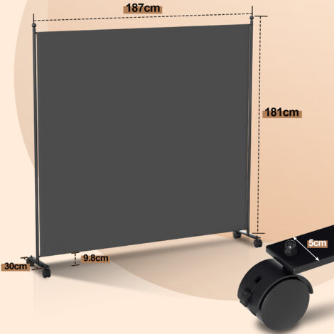 TolleTour Paravent mit Rollen Faltbarer Raumteiler Outdoor Trennwand