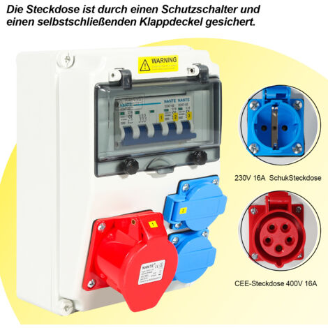 Verteiler Powerlock 400A Auf 2x CEE 125A, 2x CEE 63A, 9x CEE 32A, 6x