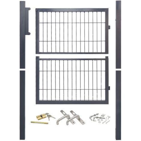Gartentor 100x100cm Anthrazit - Verzinkter Stahl Mit Schloss