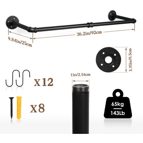 Wandgarderobe 80cm Holz & Weiß - Platzsparende Kleiderstange Für Flur & Schlafzimmer