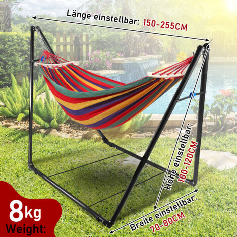 TolleTour Hängematte mit Gestell 150x 70cm Hängesessel Outdoor Ständer