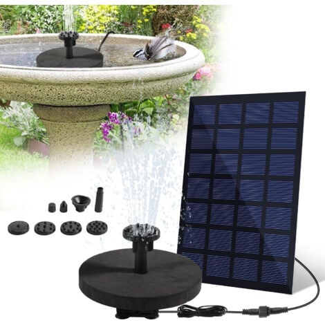 TolleTour Solarpumpe 2.5W Solar Teichpumpe 220l/h Gartenteich Pumpenset