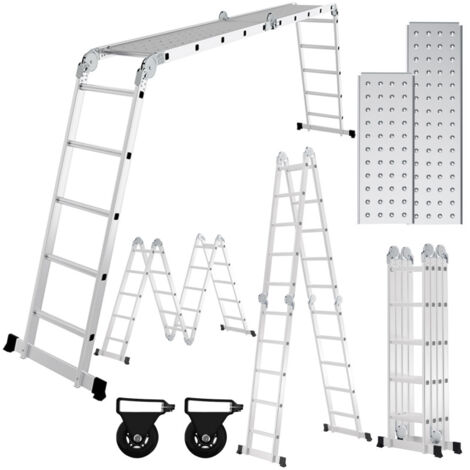 Mehrzweckleiter Alu 3x4 Leiter Gerüst Stehleiter 339 Cm Teleskopleiter