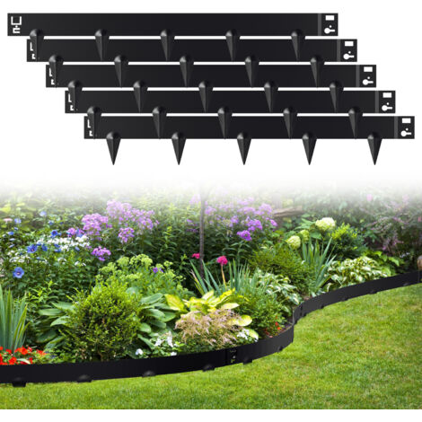 TolleTour Rasenkante mit Spitzen Metall 100 x 15 cm 5m Beeteinfassung