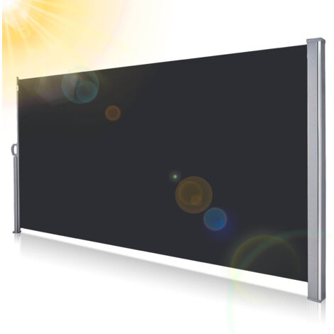 Seitenmarkise Für Balkon & Terrasse – Ausziehbarer Sicht- Und Sonnenschutz In Anthrazit, 140x300 Cm