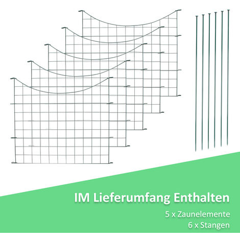 ESTEXO Edelrost Teichzaun Set – 11-teilig, Metall, Vorgerostet, Mit Oberbogen-Elementen