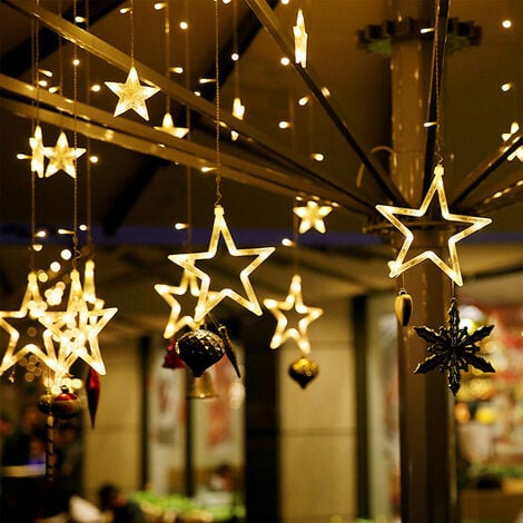 TolleTour LED Lichterkette 12 Sterne Weihnachten Tannenbaum