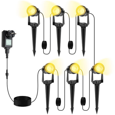 LED Gartenbeleuchtung 32M Set - 10x Wasserdichte Strahler Mit Erdspieß Für Terrasse & Wege