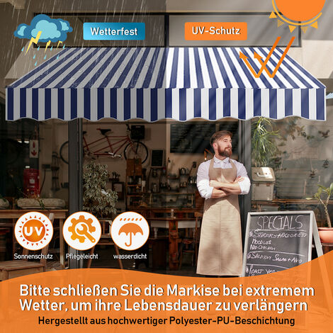 TolleTour Markise Klemmmarkise Einziehbar Sonnenmarkise Sonnenschutz