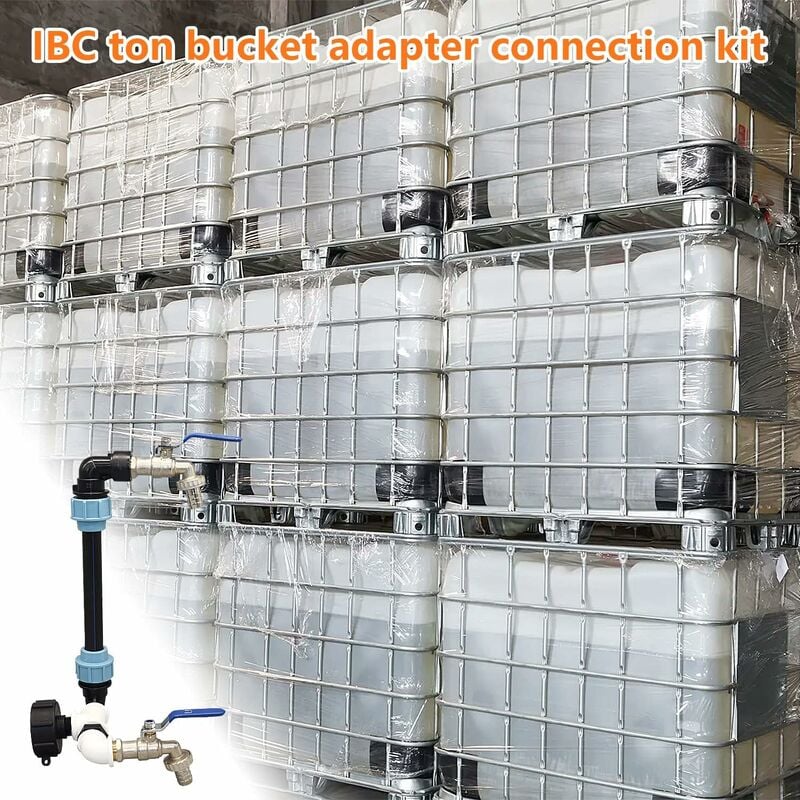 IBC Container Anschluss Set Schwanenhals Auslaufventil Wasserhahn
