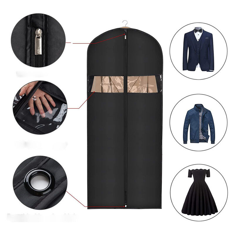 MINKUROW 5er-Pack Premium-Kleiderhüllen, schwarz, 60 x 150 cm