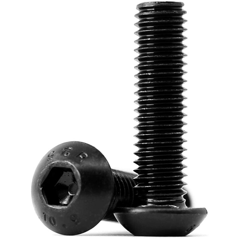 MINKUROW M8 x 20 mm 30 Stück Sechskantschraube mit Knopf, Sechskantschraube,  Vollgewinde, 10,9 Kohlenstoffstahl (schwarz).