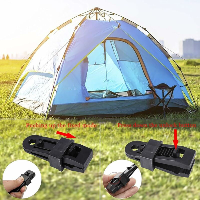 MINKUROW Multifunktionale Zeltklammer Kunststoff Zeltklammern Planenklammer  für Outdoor Camping Aktivitäten und Wandern 12 Stück (Mehrfarbig)