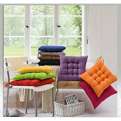 quadratische Stuhlkissen, 40 x 40 cm, Sitzkissen, Heimdekoration, Matte,  gestepptes Kissen, bequem und farbenfroh – ideal für