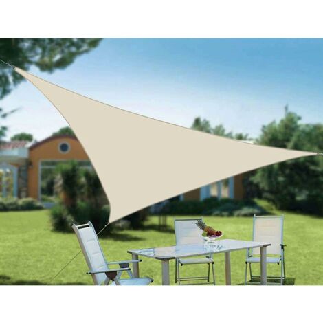 MINKUROW 98 % UV-beständiges dreieckiges Sonnensegel mit kostenlosen Seilen, wasserabweisendes Vordach für Garten, Terrasse, Hof, Camping (1/5)