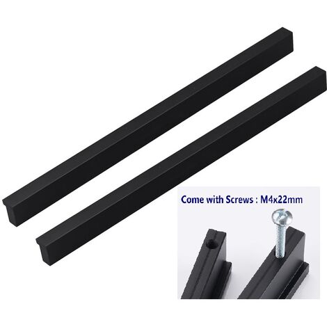 MINKUROW 2 x 90° L Türknäufe, Küche, Schlafzimmer, Tür, Schrankgriffe, Schranktürgriff, Knauf für Schublade, Schrank, Innenmöbel, Griff, Achsabstand 288 mm, Aluminium (1/5)