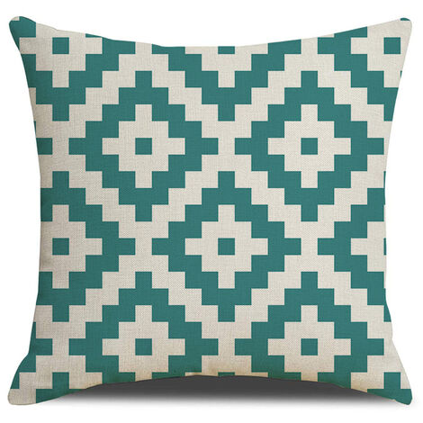 MINKUROW 2 Stück Kissenbezüge 45 x 45 cm, quadratischer dekorativer Kissenbezug, Sofakissenbezug, bunt bedruckt, geometrisch, buntes Muster, Mingon-Baumwollleinen, Heimdekoration für Schlafzimmer, Woh (1/5)