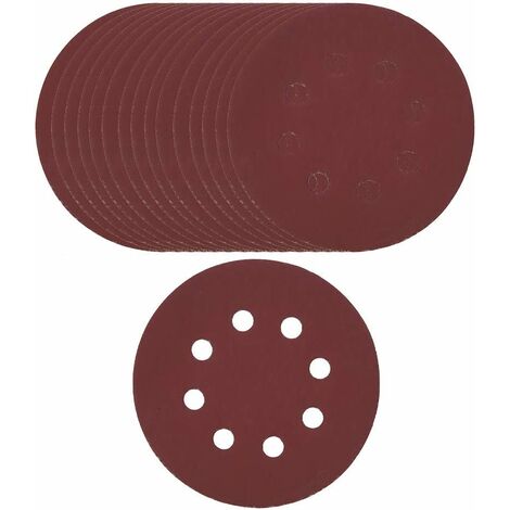 MINKUROW 100 Stück Schleifpapier 5 Zoll 8 Löcher Schleifscheiben Rundes Schleifpapier Schleifblatt zum Schleifen Polieren (180) (1/5)