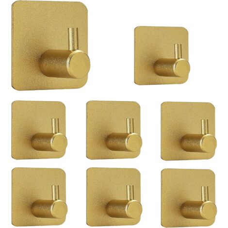 MINKUROW Parts Gold Klebehaken Handtuchhaken Selbstklebende Haken Selbstklebende Wandhaken Selbstklebende Haken Goldene Dekoration Rostfrei Und Wasserdicht (1/5)