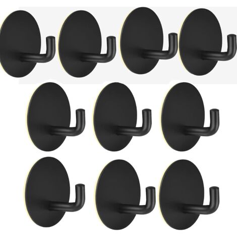 MINKUROW 10er Set Haken, Selbstklebend, Edelstahl Handtuchhaken, Wandhaken, Ideal für Bad, WC, Küche, Büro, Kein Bohren (1/5)