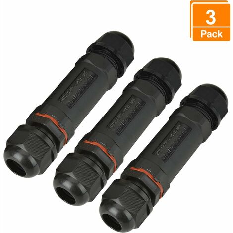 MINKUROW Ip66 wasserdichte Anschlussdose [M20 9 mm - 14 mm Kabelverschraubung] 3-Wege-Anschlussdose grobes Erdungskabel externer Stromverteilerkasten schwarz [Abs+Pvc] (1/5)