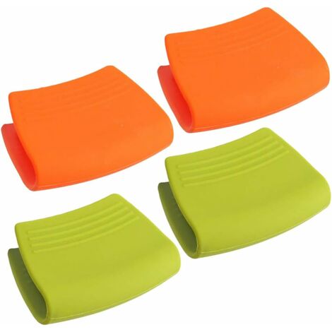 MINKUROW Set mit 2 Paar Mini-Topfhaltern aus hitzebeständigem Silikon für die Küche (zufällige Farbe) (1/5)