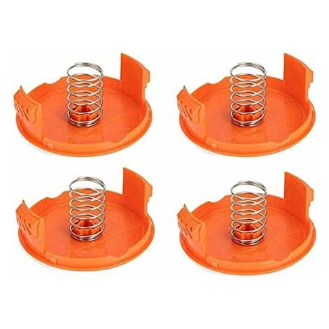 MINKUROW (4 Spulenabdeckungen + 4 Federn) Ersatzspulenkappe für kompatibel mit Black Decker Gh900 Lst201 Gh600 Nst2018 Cst2000, Weed Eater Wacker Cap Cover (1/5)
