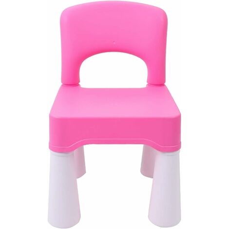 MINKUROW Kunststoff-Kinderstuhl mit geschwungener Rückenlehne für Haus und Garten, Zusammenbaubares Sitzmöbel für Kinder, Maximalgewicht 100kg/220lb, Rosa (1/5)