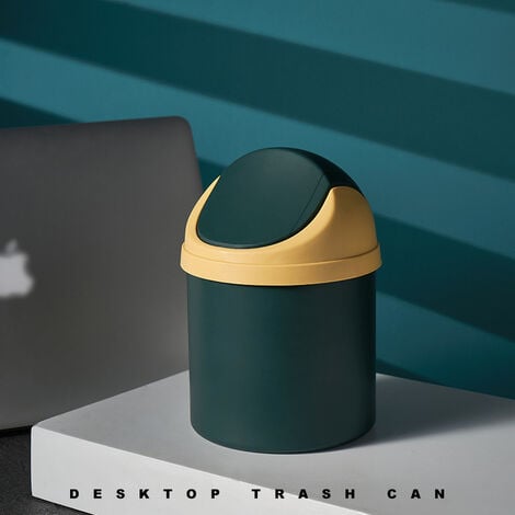 MINKUROW Mini-Kunststoff-Desktop-Mülleimer (dunkelgrün)