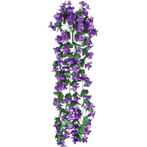 MINKUROW Ein Blumenstrauß aus 4 Blütenblättern zum Aufhängen, künstliche Blumen, künstliche Glyzinien zum Aufhängen für die Hochzeitsdekoration (Dunkelviolett) (1/5)