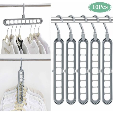 MINKUROW Kleiderbügel, platzsparender Kleiderbügel-Organizer, multifunktionaler, verschleißfester, rutschfester, um 360° drehbarer Haken-Aufhänger-Organizer, Schrank-Aufhänger-Halter, platzsparende Kl (1/5)