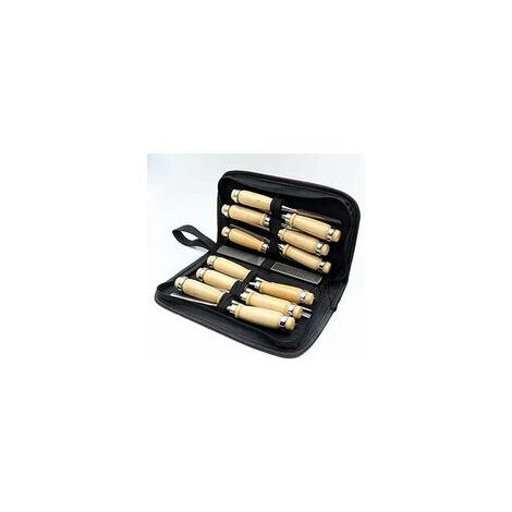 MINKUROW 14-teiliges Holzschnitzmeißel-Set - Professionelles Holzmeißel-Set 14 scharfe Holzbearbeitungswerkzeuge mit Tragetasche - Zimmermanns-Schnitzmesser-Set (1/5)