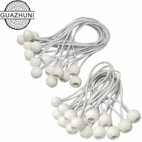 MINKUROW Bungee Cord, Bungee Cord, 30 Stück Planenspanner für Banner, Plane, Pavillon, Zelt, Vorhänge, Verlängerungsgurt, Planenstütze (Weiß-150 mm) (1/5)