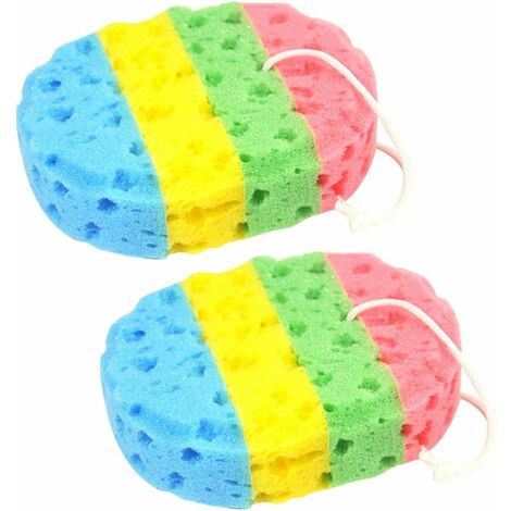 MINKUROW Zwei Meeresalgen-Badeschwämme, weich und bequem, vier Farben, Körperreinigungsschwamm, Dusche, Körperdusche, Schwamm, Scrubber (1/5)